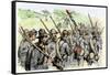 Confederate Troops on the March, American Civil War-null-Framed Stretched Canvas