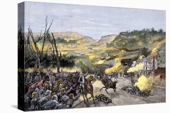 Confederates Driven from Elkhorn Tavern in the Battle of Pea Ridge, Arkansas-null-Stretched Canvas