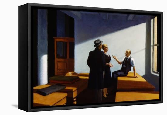 Conference at Night-Edward Hopper-Framed Stretched Canvas