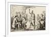 Conference Between the French and Indian Leaders Around a Ceremonial Fire-Vernier-Framed Premium Giclee Print