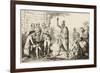 Conference Between the French and Indian Leaders Around a Ceremonial Fire-Vernier-Framed Art Print