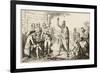 Conference Between the French and Indian Leaders Around a Ceremonial Fire-Vernier-Framed Art Print