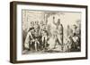Conference Between the French and Indian Leaders Around a Ceremonial Fire-Vernier-Framed Art Print