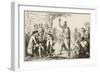 Conference Between the French and Indian Leaders Around a Ceremonial Fire-Vernier-Framed Art Print