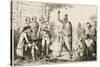 Conference Between the French and Indian Leaders Around a Ceremonial Fire-Vernier-Stretched Canvas