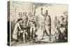 Conference Between the French and Indian Leaders Around a Ceremonial Fire-Vernier-Stretched Canvas