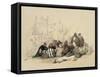 Conference of Arabs-David Roberts-Framed Stretched Canvas
