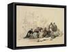 Conference of Arabs-David Roberts-Framed Stretched Canvas