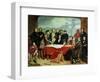 Conference of Engineers at Britannia Bridge, circa 1850-John Seymour Lucas-Framed Giclee Print