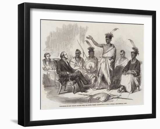 Conference of Kaw Indians (Kansas) with the United States' Commissioner of Indian Affairs-null-Framed Giclee Print