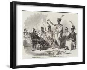 Conference of Kaw Indians (Kansas) with the United States' Commissioner of Indian Affairs-null-Framed Giclee Print