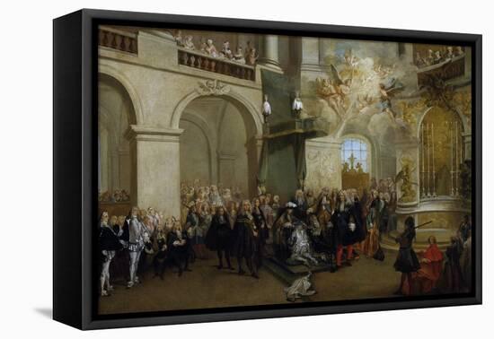 Conferring of the Order of the Holy Spirit in the Chapel of Versailles, June 3, 1724-Nicolas Lancret-Framed Stretched Canvas