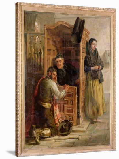 Confession, 1862-Edwin Longsden Long-Stretched Canvas