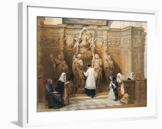 Confessional Church of St. Paul, Antwerp, Sheet 4 from 'Haghe's Portfolio of Sketches: Belgium,…-Louis Haghe-Framed Giclee Print