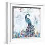 Confetti Peacock I-Jennifer Goldberger-Framed Art Print