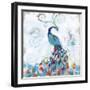 Confetti Peacock I-Jennifer Goldberger-Framed Art Print