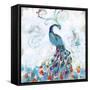 Confetti Peacock I-Jennifer Goldberger-Framed Stretched Canvas