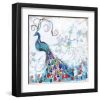 Confetti Peacock II-Jennifer Goldberger-Framed Art Print