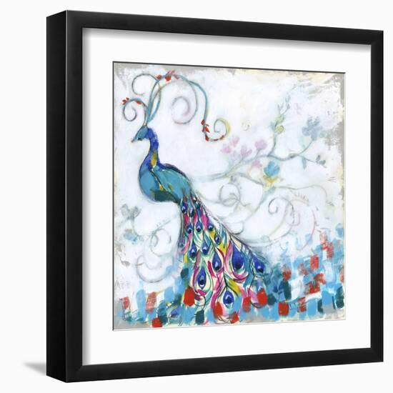 Confetti Peacock II-Jennifer Goldberger-Framed Art Print