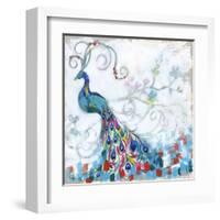 Confetti Peacock II-Jennifer Goldberger-Framed Art Print