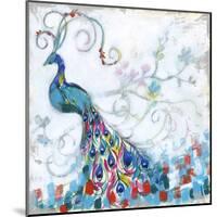 Confetti Peacock II-Jennifer Goldberger-Mounted Art Print