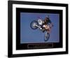 Confidence Motorbiker in Air Motivational-null-Framed Art Print