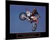 Confidence Motorbiker in Air Motivational-null-Mounted Art Print