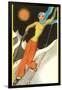 Confident Lady Skier-null-Framed Premium Giclee Print