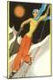 Confident Lady Skier-null-Mounted Art Print