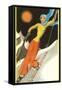 Confident Lady Skier-null-Framed Stretched Canvas