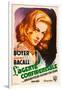 Confidential Agent (aka L'Agente Confidenziale), Lauren Bacall, Italian poster art, 1945-null-Framed Art Print