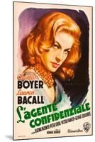 Confidential Agent (aka L'Agente Confidenziale), Lauren Bacall, Italian poster art, 1945-null-Mounted Art Print