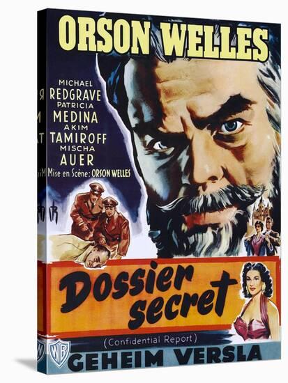 Confidential Report, (AKA Mr. Arkadin, Aka Dossier Secret), Belgian Poster Art, 1955-null-Stretched Canvas