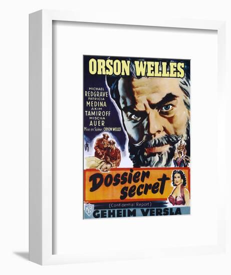 Confidential Report, (AKA Mr. Arkadin, Aka Dossier Secret), Belgian Poster Art, 1955-null-Framed Art Print