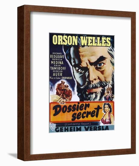 Confidential Report, (AKA Mr. Arkadin, Aka Dossier Secret), Belgian Poster Art, 1955-null-Framed Art Print