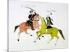 Conflict Between General George Custer (1839-187) and Crazy Horse, Sioux (Dakot) Indian-null-Stretched Canvas