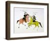 Conflict Between General George Custer (1839-187) and Crazy Horse, Sioux (Dakot) Indian-null-Framed Giclee Print