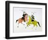 Conflict Between General George Custer (1839-187) and Crazy Horse, Sioux (Dakot) Indian-null-Framed Giclee Print