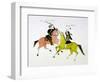 Conflict Between General George Custer (1839-187) and Crazy Horse, Sioux (Dakot) Indian-null-Framed Giclee Print