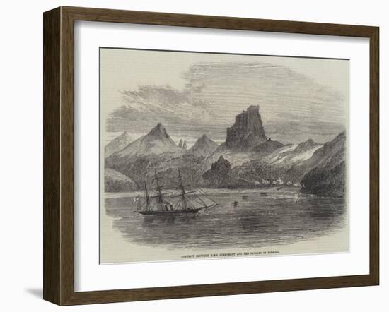 Conflict Between HMS Cormorant and the Savages of Formosa-null-Framed Giclee Print