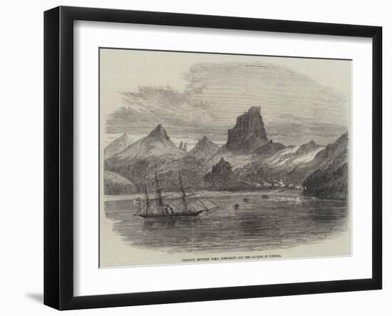 Conflict Between HMS Cormorant and the Savages of Formosa-null-Framed Giclee Print