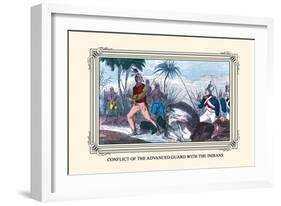 Conflict of the Advanced Guard with the Indians-Devereux-Framed Art Print