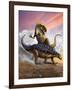 Confronation Between a Neovenator and a Polacanthus Armored Dinosaur-null-Framed Art Print