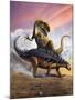 Confronation Between a Neovenator and a Polacanthus Armored Dinosaur-null-Mounted Art Print