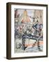Confrontation Between French and English Fishermen in Channel-null-Framed Giclee Print