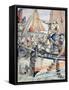 Confrontation Between French and English Fishermen in Channel-null-Framed Stretched Canvas