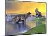 Confrontation Between Two Einiosaurus Dinosaurs-null-Mounted Art Print