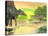 Confrontation Between Two Spinosaurus Dinosaurs-null-Stretched Canvas