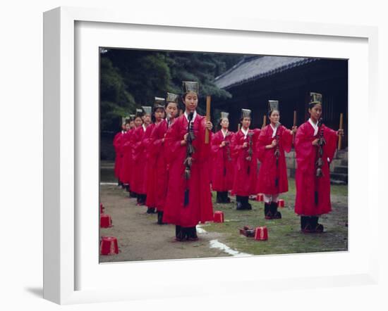 Confucian Ceremony, Chonghyo Shrine, Seoul, South Korea, Korea, Asia-Alain Evrard-Framed Photographic Print