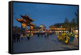 Confucian Temple, Pedestrian Street, Nanjing, Jiangsu province, China, Asia-Michael Snell-Framed Stretched Canvas